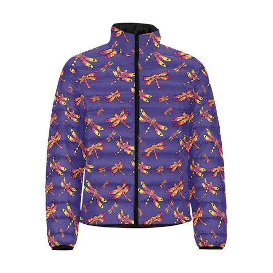 Gathering Purple Men's Stand Collar Padded Jacket (Model H41) Men's Stand Collar Padded Jacket (H41) e-joyer 