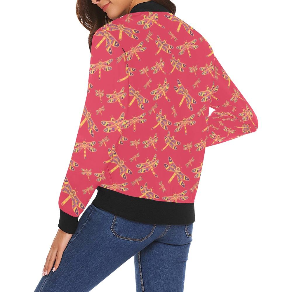 Gathering Rouge All Over Print Bomber Jacket for Women (Model H19) Jacket e-joyer 