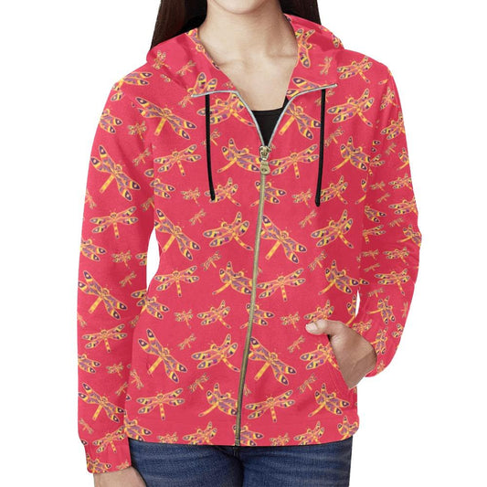 Gathering Rouge All Over Print Full Zip Hoodie for Women (Model H14) All Over Print Full Zip Hoodie for Women (H14) e-joyer 