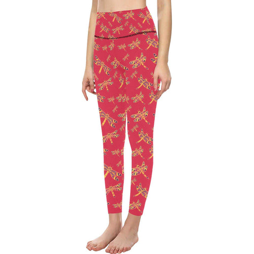Gathering Rouge All Over Print High-Waisted Leggings (Model L36) High-Waisted Leggings (L36) e-joyer 