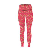 Load image into Gallery viewer, Gathering Rouge All Over Print High-Waisted Leggings (Model L36) High-Waisted Leggings (L36) e-joyer 
