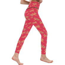Load image into Gallery viewer, Gathering Rouge All Over Print High-Waisted Leggings (Model L36) High-Waisted Leggings (L36) e-joyer 
