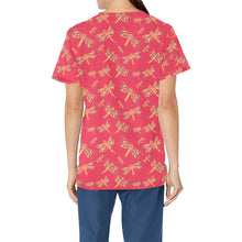 Load image into Gallery viewer, Gathering Rouge All Over Print Scrub Top Scrub Top e-joyer 
