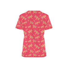 Load image into Gallery viewer, Gathering Rouge All Over Print Scrub Top Scrub Top e-joyer 
