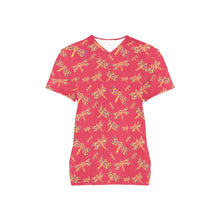 Load image into Gallery viewer, Gathering Rouge All Over Print Scrub Top Scrub Top e-joyer 
