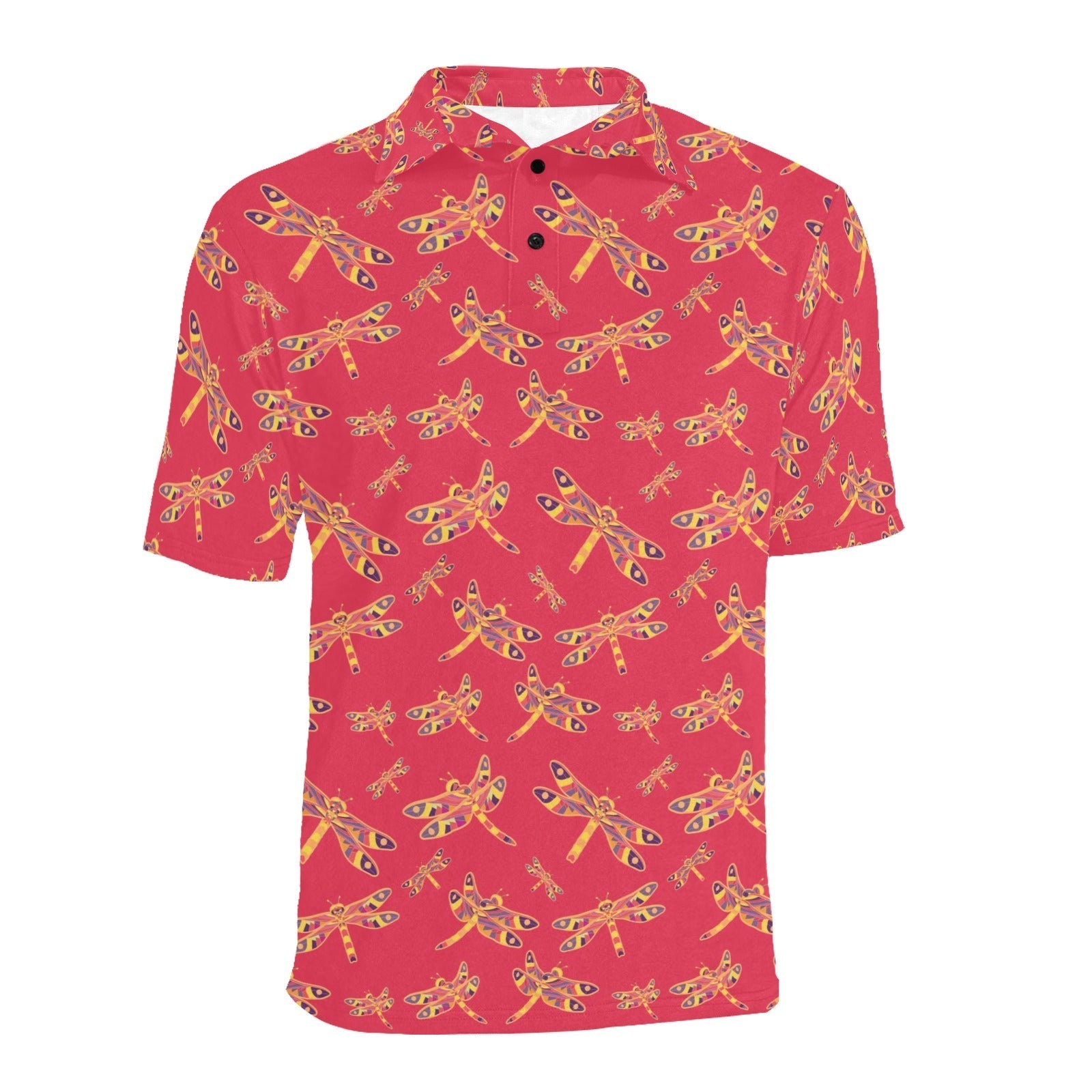 Gathering Rouge Men's All Over Print Polo Shirt (Model T55) Men's Polo Shirt (Model T55) e-joyer 