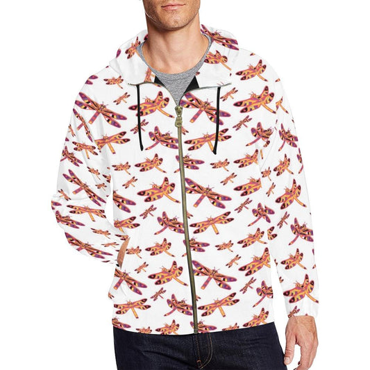 Gathering White All Over Print Full Zip Hoodie for Men (Model H14) All Over Print Full Zip Hoodie for Men (H14) e-joyer 