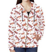 Load image into Gallery viewer, Gathering White All Over Print Full Zip Hoodie for Women (Model H14) All Over Print Full Zip Hoodie for Women (H14) e-joyer 
