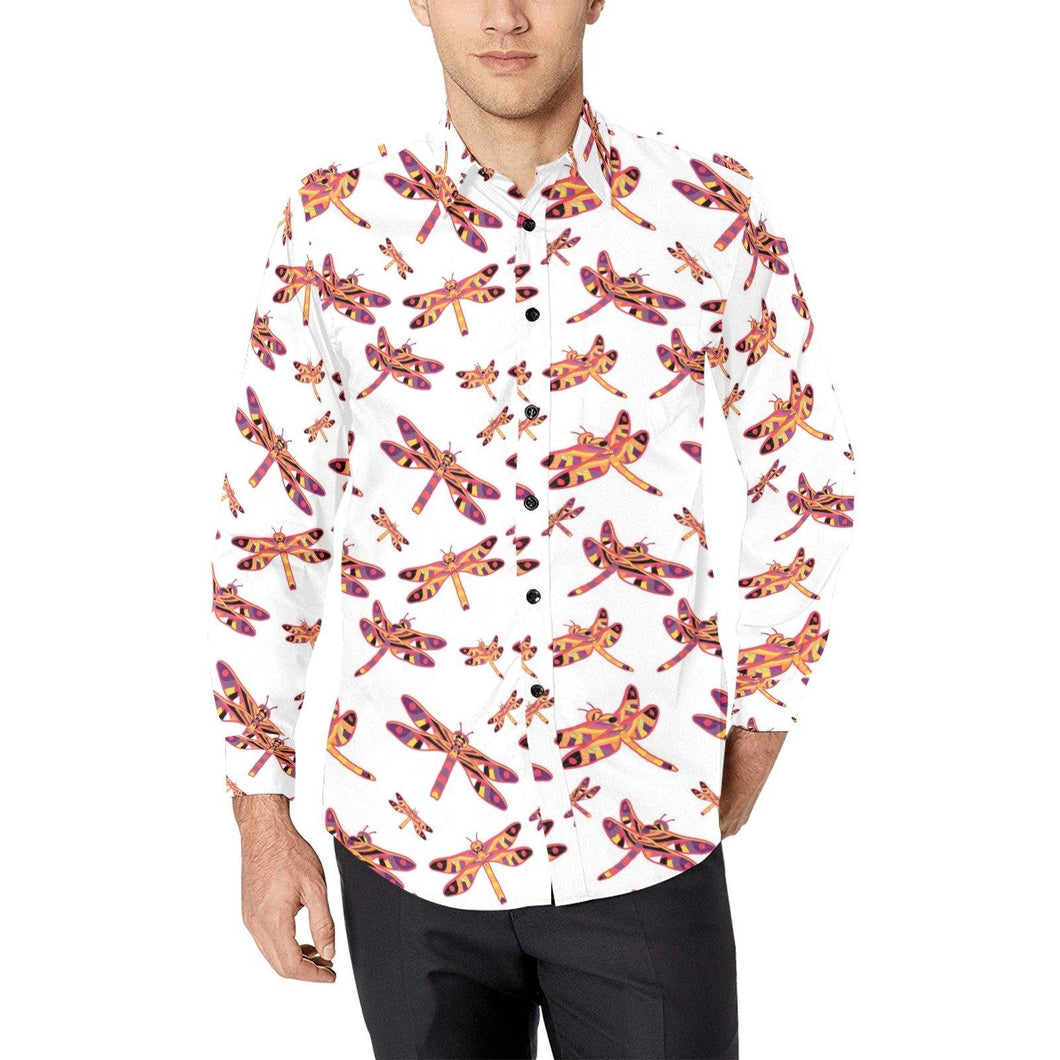 Gathering White Men's All Over Print Casual Dress Shirt (Model T61) Men's Dress Shirt (T61) e-joyer 