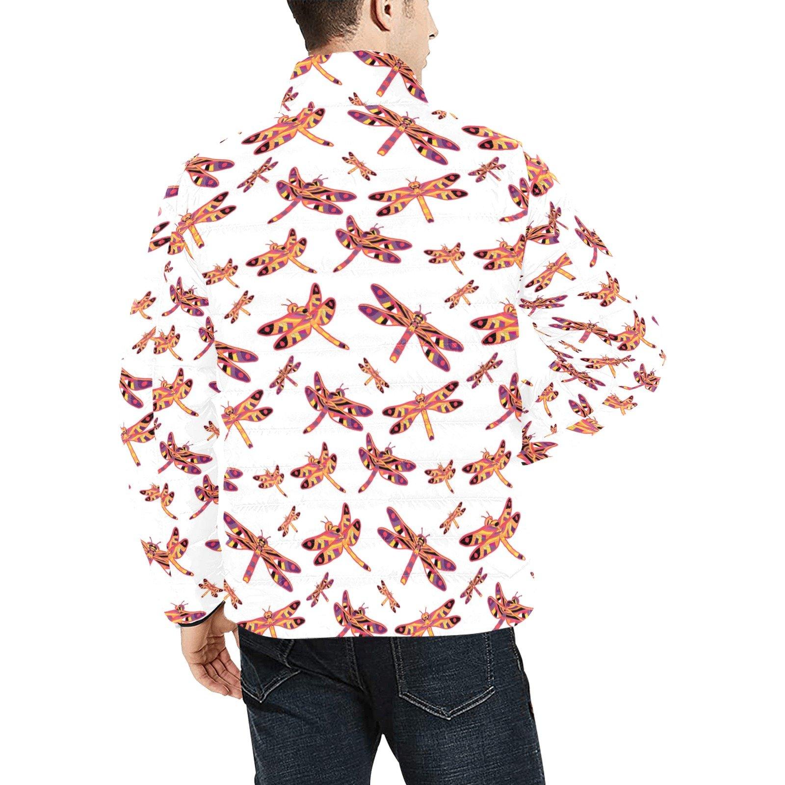 Gathering White Men's Stand Collar Padded Jacket (Model H41) Men's Stand Collar Padded Jacket (H41) e-joyer 