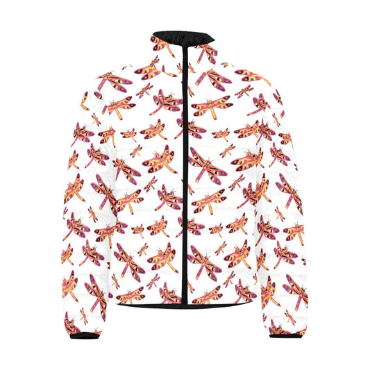 Gathering White Men's Stand Collar Padded Jacket (Model H41) Men's Stand Collar Padded Jacket (H41) e-joyer 