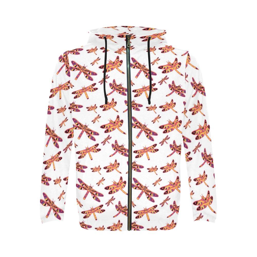 Gathering White Zip Hoodie by 49 Dzine