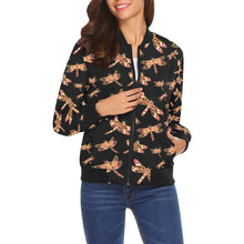Load image into Gallery viewer, Gathering Yellow Black All Over Print Bomber Jacket for Women (Model H19) Jacket e-joyer 
