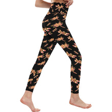 Load image into Gallery viewer, Gathering Yellow Black All Over Print High-Waisted Leggings (Model L36) High-Waisted Leggings (L36) e-joyer 
