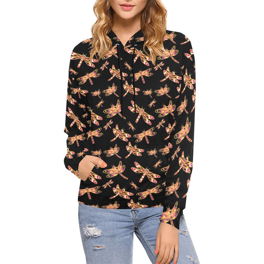 Gathering Yellow Black All Over Print Hoodie for Women (USA Size) (Model H13) All Over Print Hoodie for Women (H13) e-joyer 