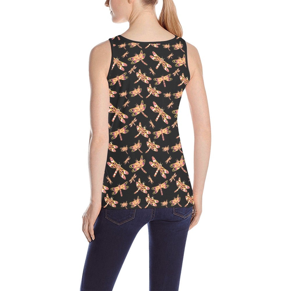 Gathering Yellow Black All Over Print Tank Top for Women (Model T43) All Over Print Tank Top for Women (T43) e-joyer 