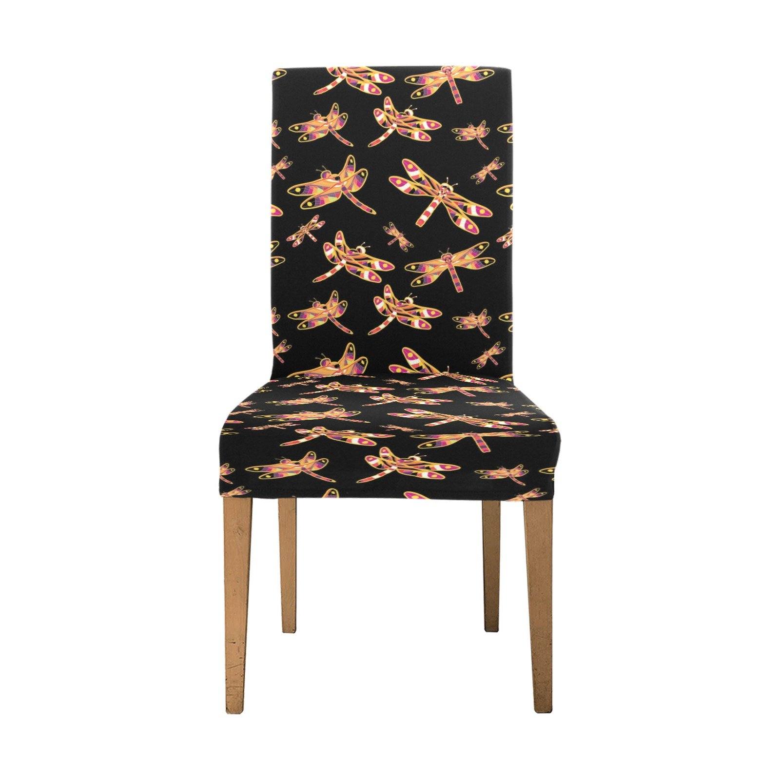 Gathering Yellow Black Chair Cover (Pack of 4) Chair Cover (Pack of 4) e-joyer 