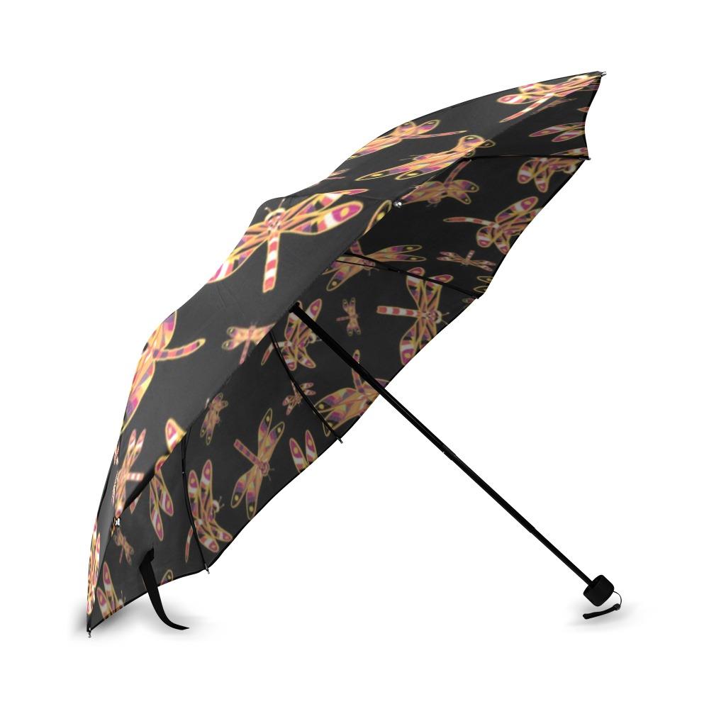 Gathering Yellow Black Foldable Umbrella (Model U01) Foldable Umbrella e-joyer 