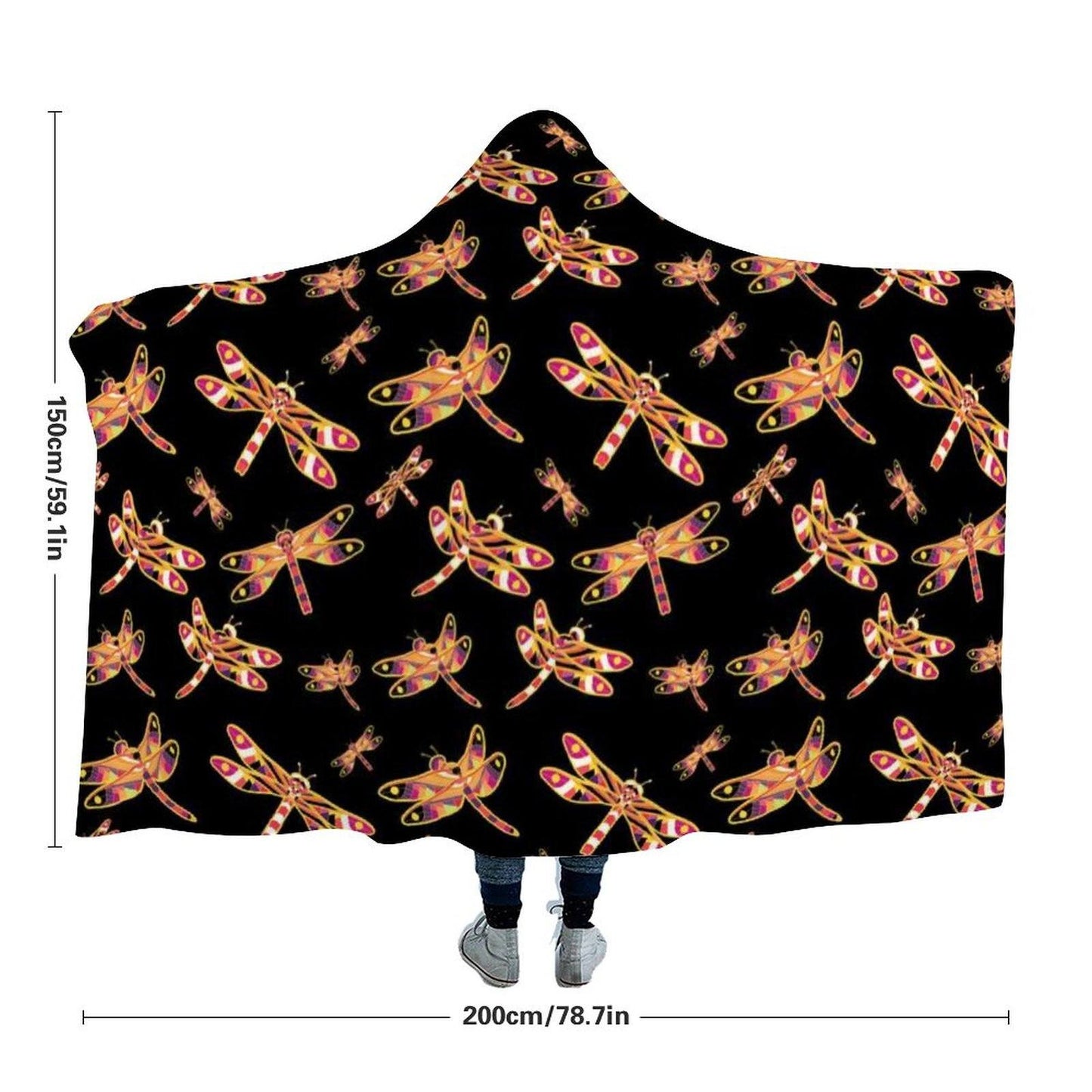 Gathering Yellow Black Hooded Blanket blanket 49 Dzine 