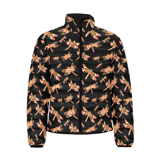 Gathering Yellow Black Men's Stand Collar Padded Jacket (Model H41) Men's Stand Collar Padded Jacket (H41) e-joyer 