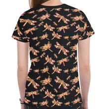 Load image into Gallery viewer, Gathering Yellow Black New All Over Print T-shirt for Women (Model T45) tshirt e-joyer 
