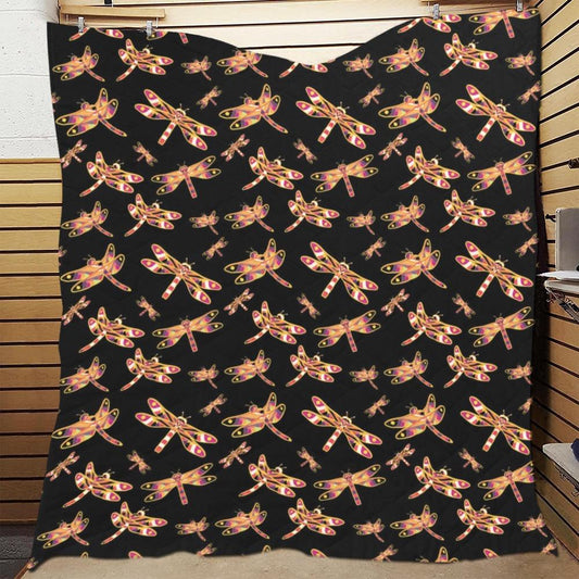 Gathering Yellow Black Quilt 70"x80" Quilt 70"x80" e-joyer 