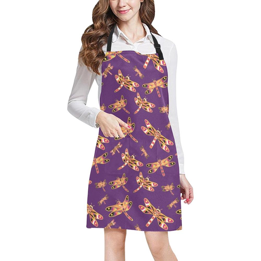 Gathering Yellow Purple All Over Print Apron All Over Print Apron e-joyer 