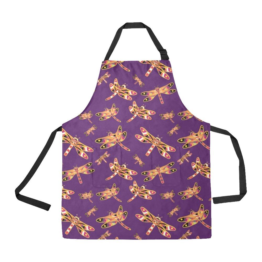 Gathering Yellow Purple All Over Print Apron All Over Print Apron e-joyer 