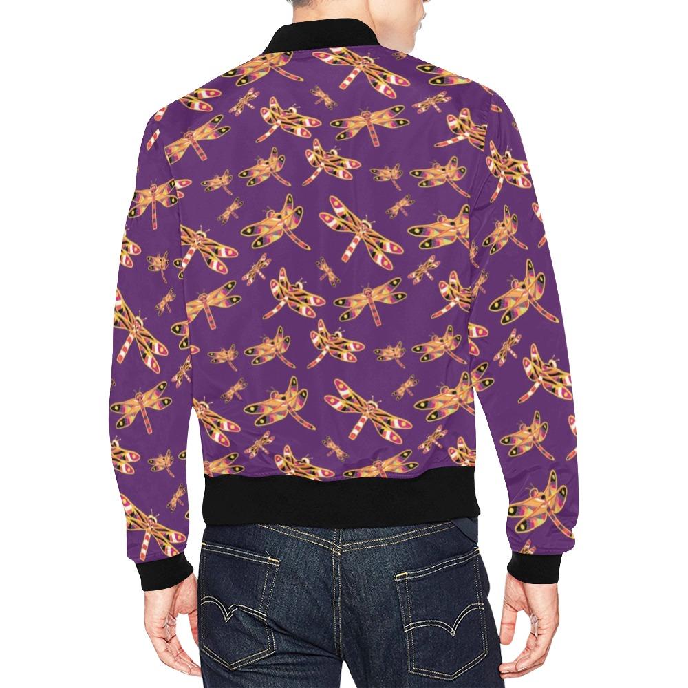 Gathering Yellow Purple All Over Print Bomber Jacket for Men (Model H19) Jacket e-joyer 