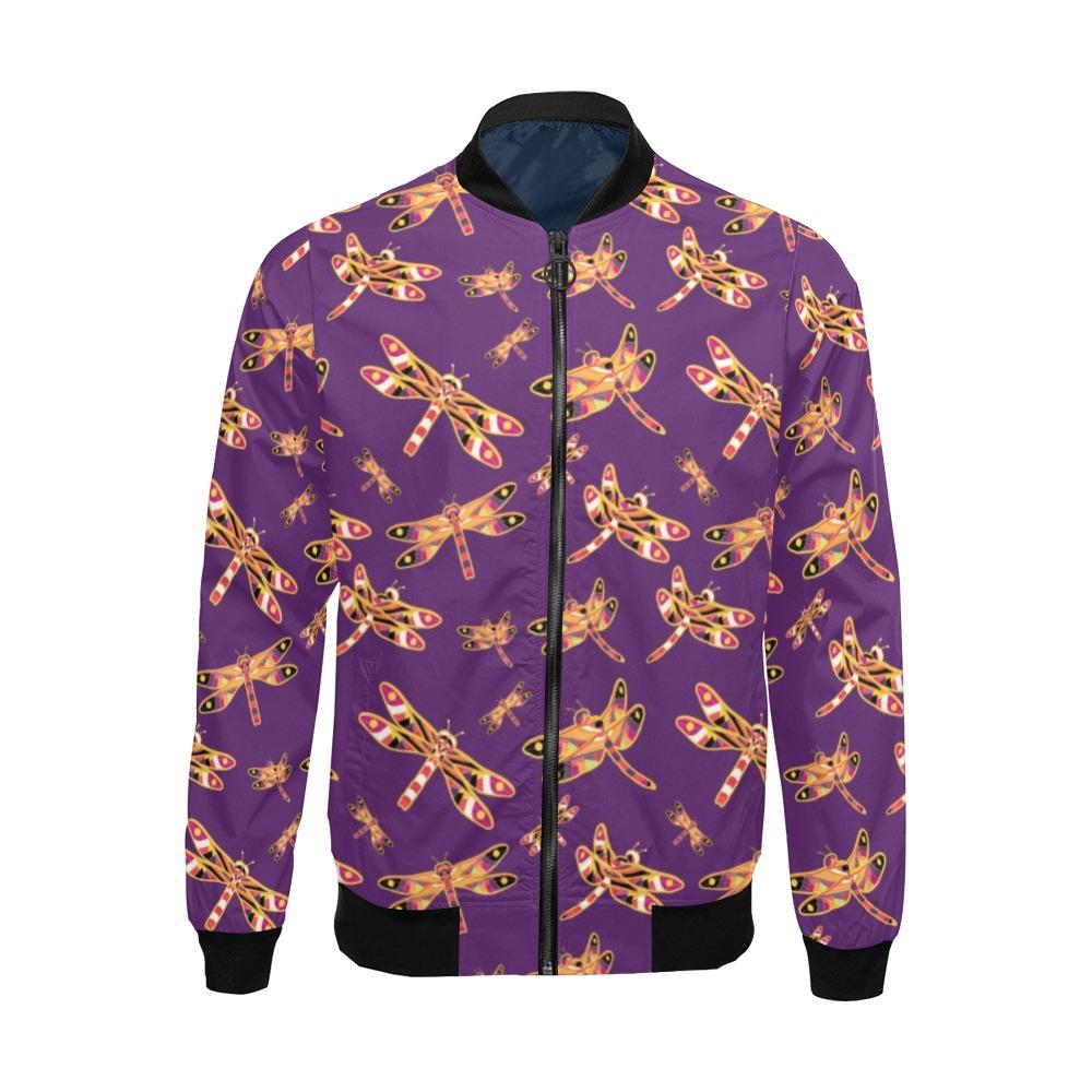 Gathering Yellow Purple All Over Print Bomber Jacket for Men (Model H19) Jacket e-joyer 