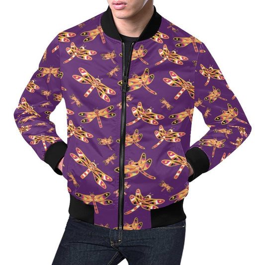 Gathering Yellow Purple All Over Print Bomber Jacket for Men (Model H19) Jacket e-joyer 