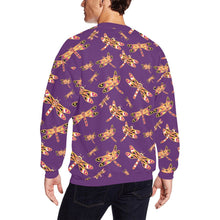 Load image into Gallery viewer, Gathering Yellow Purple All Over Print Crewneck Sweatshirt for Men (Model H18) shirt e-joyer 
