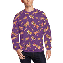 Load image into Gallery viewer, Gathering Yellow Purple All Over Print Crewneck Sweatshirt for Men (Model H18) shirt e-joyer 
