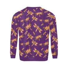 Load image into Gallery viewer, Gathering Yellow Purple All Over Print Crewneck Sweatshirt for Men (Model H18) shirt e-joyer 
