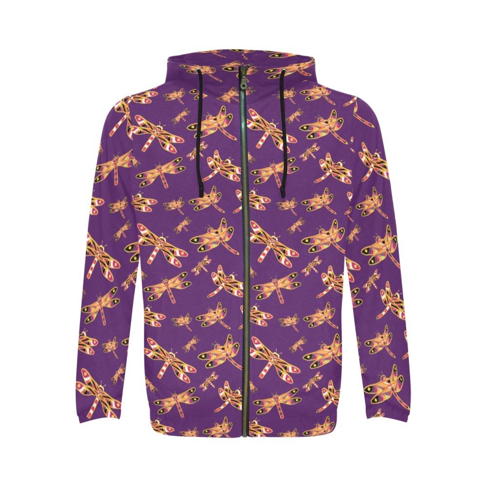 Gathering Yellow Purple All Over Print Full Zip Hoodie for Men (Model H14) All Over Print Full Zip Hoodie for Men (H14) e-joyer 