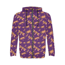 Load image into Gallery viewer, Gathering Yellow Purple All Over Print Full Zip Hoodie for Men (Model H14) All Over Print Full Zip Hoodie for Men (H14) e-joyer 
