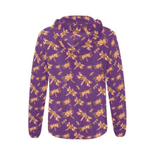 Load image into Gallery viewer, Gathering Yellow Purple All Over Print Full Zip Hoodie for Women (Model H14) All Over Print Full Zip Hoodie for Women (H14) e-joyer 
