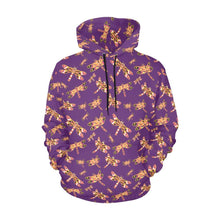 Load image into Gallery viewer, Gathering Yellow Purple All Over Print Hoodie for Women (USA Size) (Model H13) All Over Print Hoodie for Women (H13) e-joyer 
