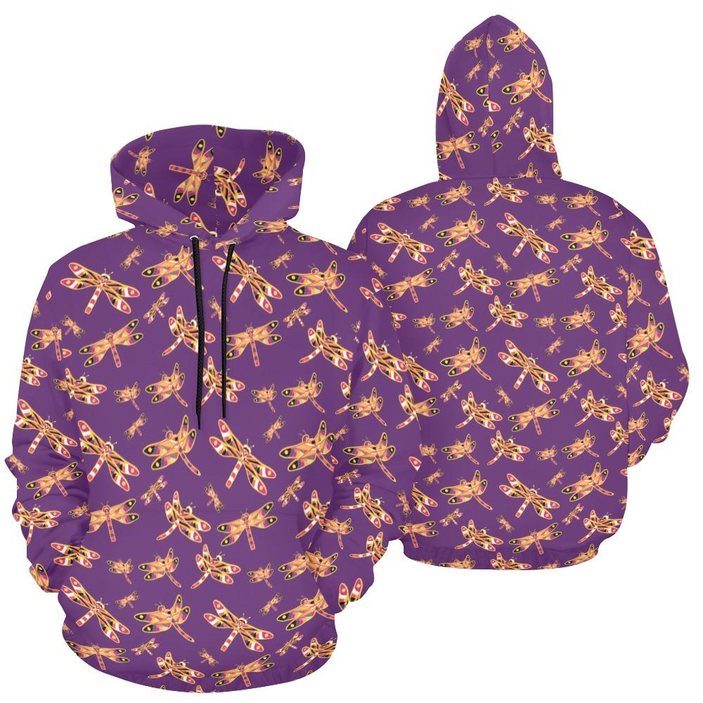 Gathering Yellow Purple All Over Print Hoodie for Women (USA Size) (Model H13) All Over Print Hoodie for Women (H13) e-joyer 
