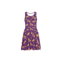 Load image into Gallery viewer, Gathering Yellow Purple Atalanta Sundress (Model D04) Atalanta Sundress (D04) e-joyer 
