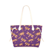 Load image into Gallery viewer, Gathering Yellow Purple Clover Canvas Tote Bag (Model 1661) Clover Canvas Tote Bag (1661) e-joyer 
