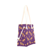 Load image into Gallery viewer, Gathering Yellow Purple Clover Canvas Tote Bag (Model 1661) Clover Canvas Tote Bag (1661) e-joyer 
