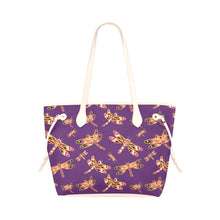 Load image into Gallery viewer, Gathering Yellow Purple Clover Canvas Tote Bag (Model 1661) Clover Canvas Tote Bag (1661) e-joyer 
