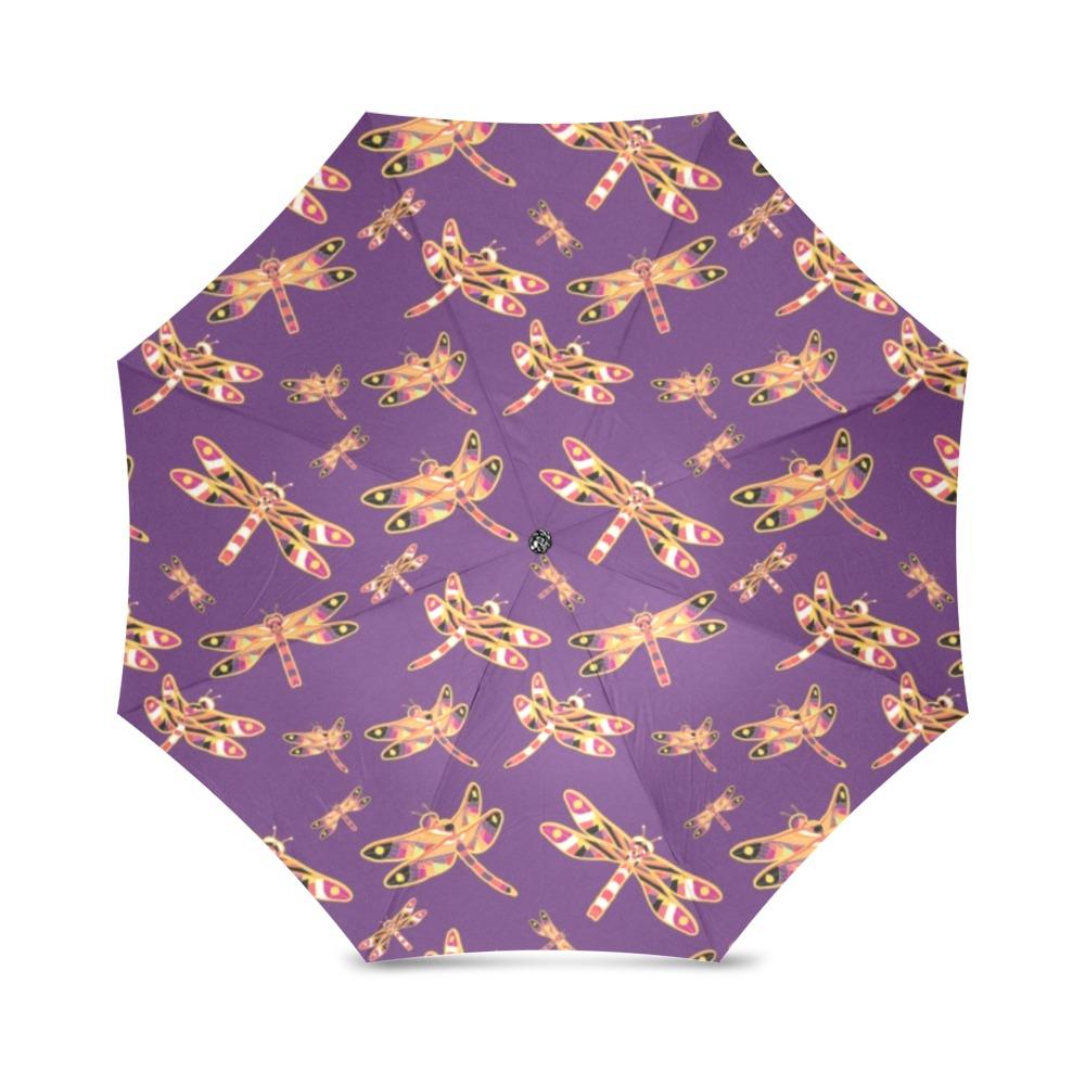 Gathering Yellow Purple Foldable Umbrella (Model U01) Foldable Umbrella e-joyer 