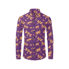 Load image into Gallery viewer, Gathering Yellow Purple Men&#39;s All Over Print Casual Dress Shirt (Model T61) Men&#39;s Dress Shirt (T61) e-joyer 
