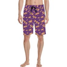 Load image into Gallery viewer, Gathering Yellow Purple Men&#39;s All Over Print Casual Shorts (Model L23) Men&#39;s Casual Shorts (L23) e-joyer 
