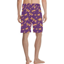 Load image into Gallery viewer, Gathering Yellow Purple Men&#39;s All Over Print Casual Shorts (Model L23) Men&#39;s Casual Shorts (L23) e-joyer 
