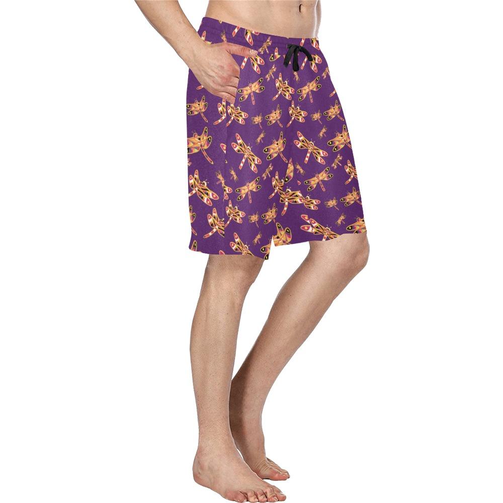Gathering Yellow Purple Men's All Over Print Casual Shorts (Model L23) Men's Casual Shorts (L23) e-joyer 