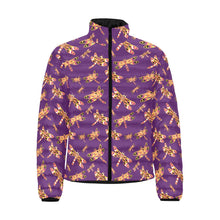 Load image into Gallery viewer, Gathering Yellow Purple Men&#39;s Stand Collar Padded Jacket (Model H41) Men&#39;s Stand Collar Padded Jacket (H41) e-joyer 
