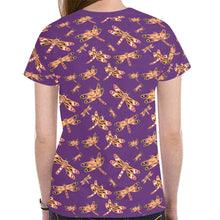 Load image into Gallery viewer, Gathering Yellow Purple New All Over Print T-shirt for Women (Model T45) tshirt e-joyer 
